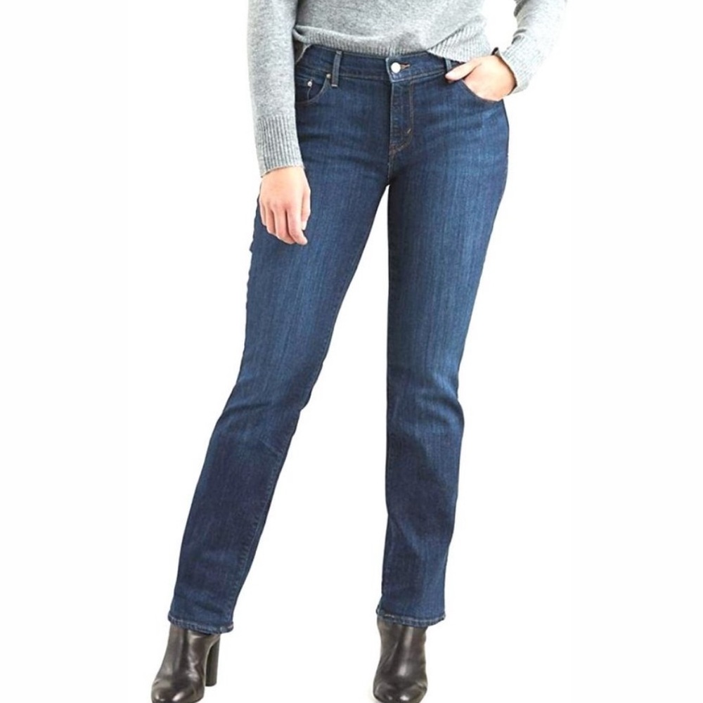 Levi’s 505 Straight Leg Jeans Women’s Size 6 Dark Wash Mid Rise Denim Classic